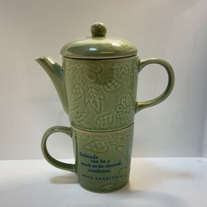 Maya Angelou Life Mosaic Teapot Mug Set